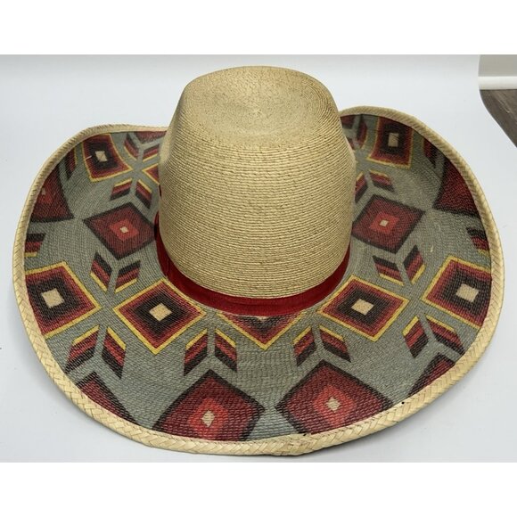 Charlie 1 Horse Straw Western Cowgirl Hat Size 56/7 Southwestern Aztec Rodeo - Picture 4 of 13